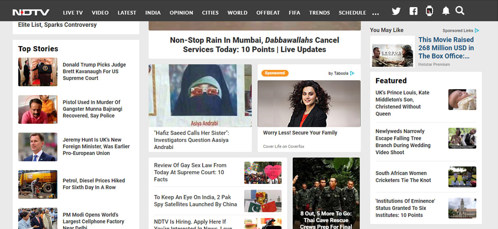 Taboola Website: NDTV